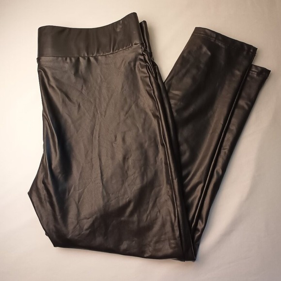 LOFT Pants - NWT Loft Faux Leather Leggings Size XL High Rise Skinny Leg Black